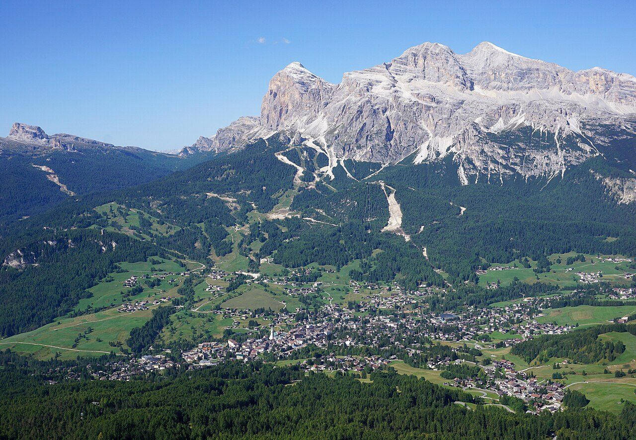 Cortina d'Ampezzo on the Dolomites High Road route