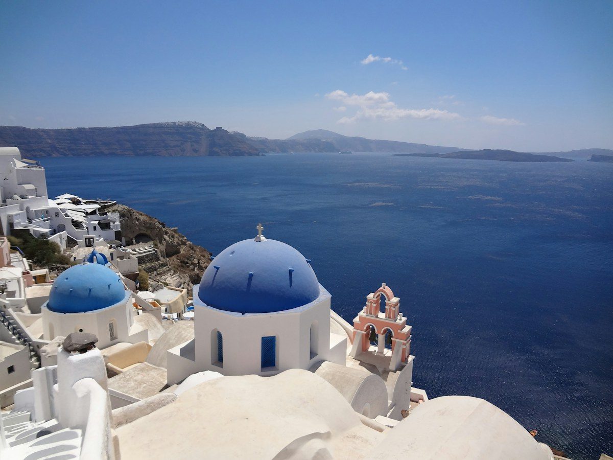 Santorini on the Greek Island Hop route